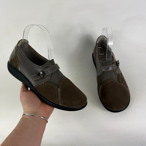 Sanita Flossy Flats Women's 8 Olive Brown Round Toe Low Top Slip-On Shoe - Picture 1 of 10